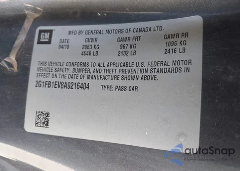 2010 Chevrolet Camaro 1Lt from USA, damaged, VIN 2G1FB1EV8A9216404